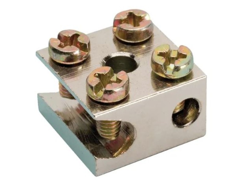 Radiatorklem F 1x25mm²+1x6mm² aardblokje open schuin