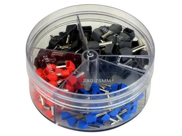 Assortiment doos geïsoleerde dubbele adereinhulzen 200 stuks 
