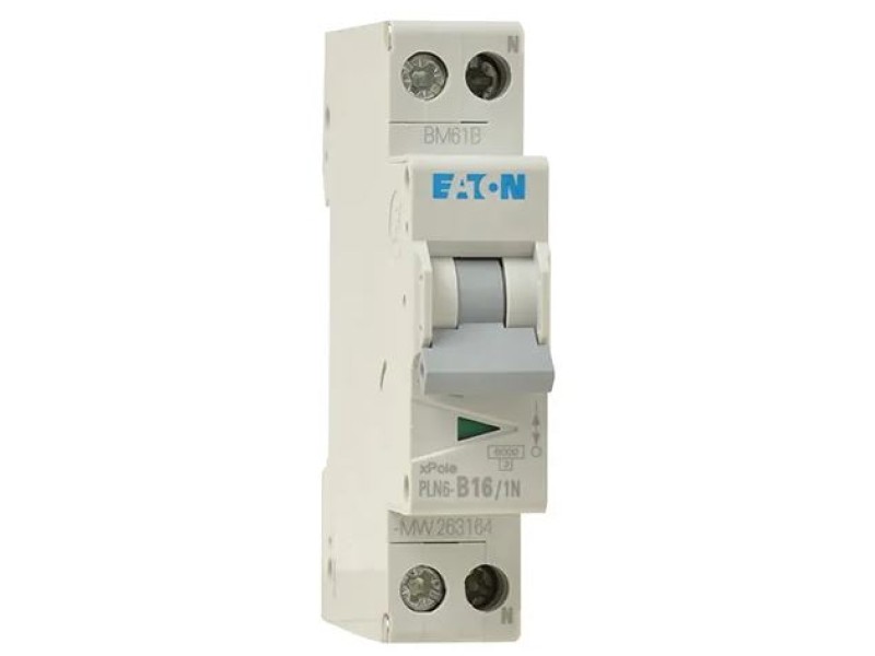 Eaton automaat  16A B 2P 1-polig + N    PLN6-B16/1N-MW