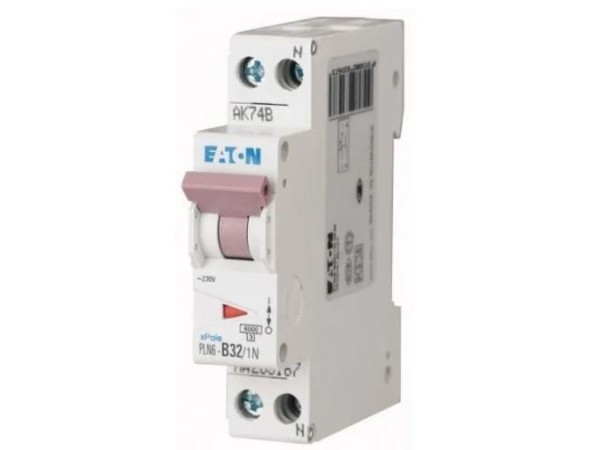 Eaton automaat  32A C 2P 1-polig + N   PLN6-C32/1N-MW 