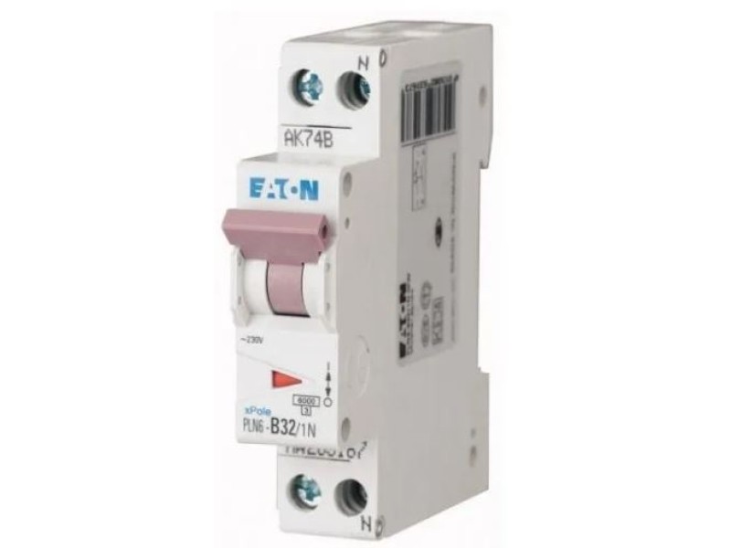 Eaton automaat  32A C 2P 1-polig + N   PLN6-C32/1N-MW 