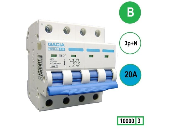 Gacia B20 installatieautomaat  3P+N