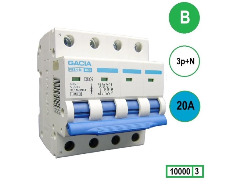 Gacia B20 installatieautomaat  3P+N