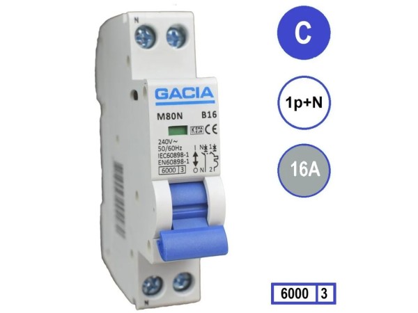 Gacia C16 installatieautomaat  1P+N