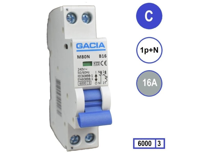 Gacia C16 installatieautomaat  1P+N