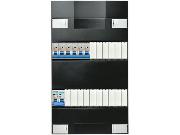 Groepenkast (schneider) 1FASE 1HS 2P 6 aardlekautomaten B16/30mA (gacia)