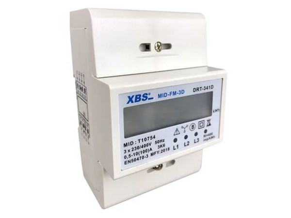KWH meter 3F 100A LCD + puls MID geijkt (4 mod)  1214000310