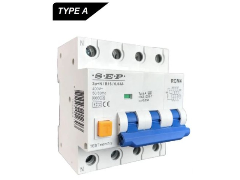 Gacia aardlekautomaat 40A 3P+N 4 mod B kar 30mA