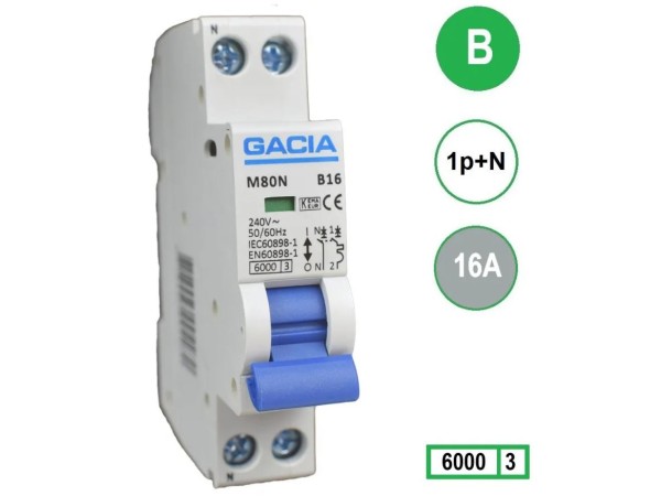 Gacia B16 installatieautomaat  1P+N