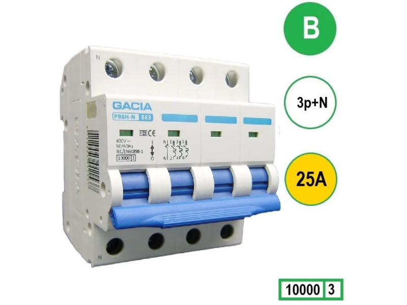 Gacia B25 installatieautomaat  3P+N