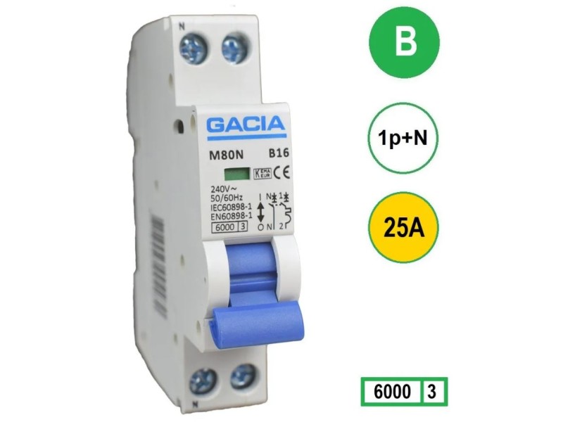 Gacia B25 installatieautomaat  1P+N