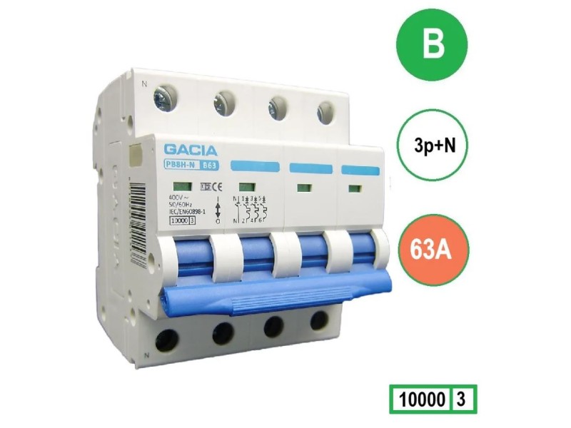 Gacia B63 installatieautomaat  3P+N