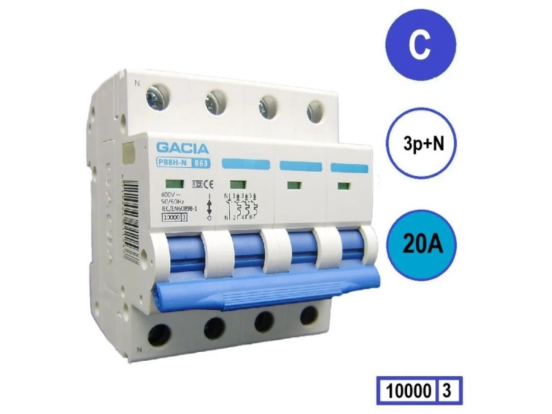 Gacia C20 installatieautomaat  3P+N