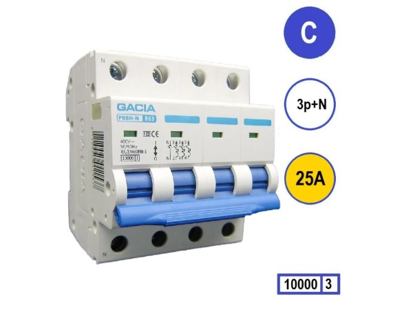 Gacia C25 installatieautomaat  3P+N