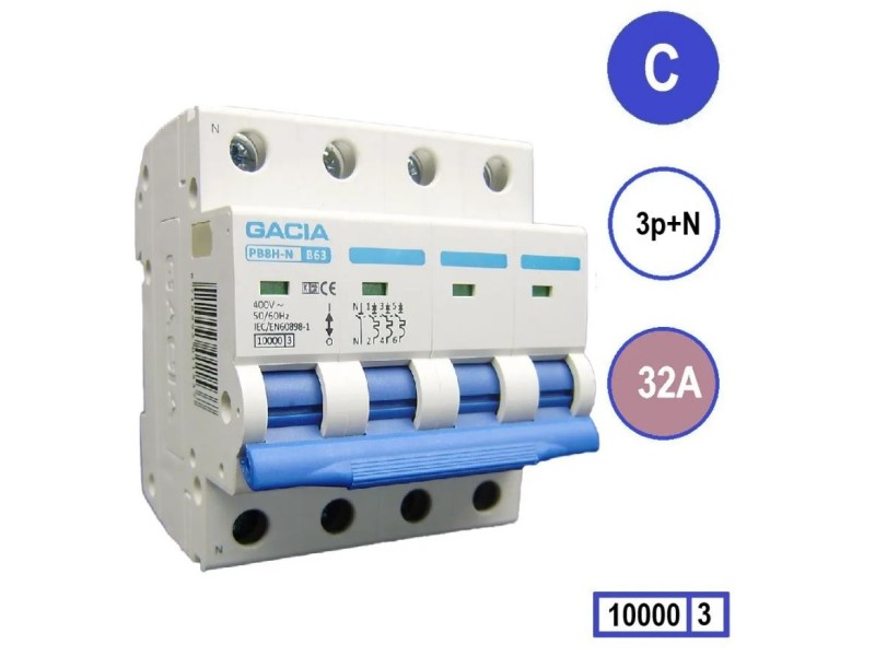 Gacia C32 installatieautomaat  3P+N