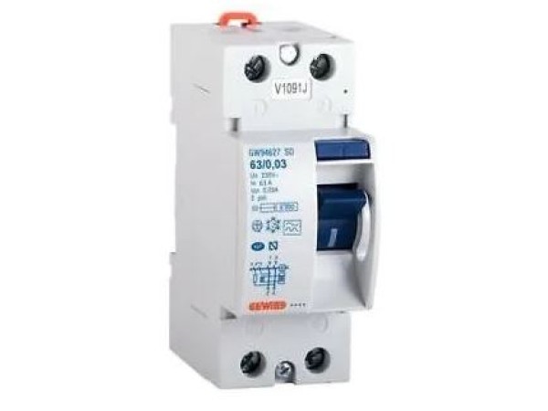 Gewiss aardlekschakelaar 63A 2P 30mA 2 modulen GWD4052