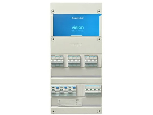 Hager voorbedrade kast 3F  1HS+ 3x2P ALS 9L 