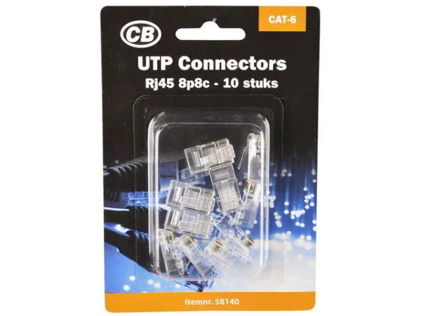 RJ45 8p8c plug tbv Cat6  blister 10 stuks CB