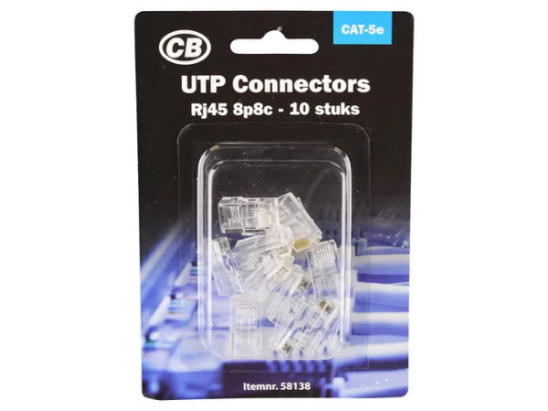 RJ45 8p8c plug tbv Cat5e blister 10 stuks CB 