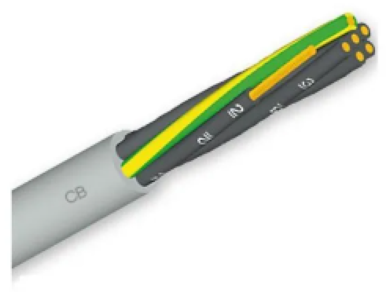 Flex niet afgeschermd YSLY-JZ  Eca  3 x 1.5mm²  100mtr 