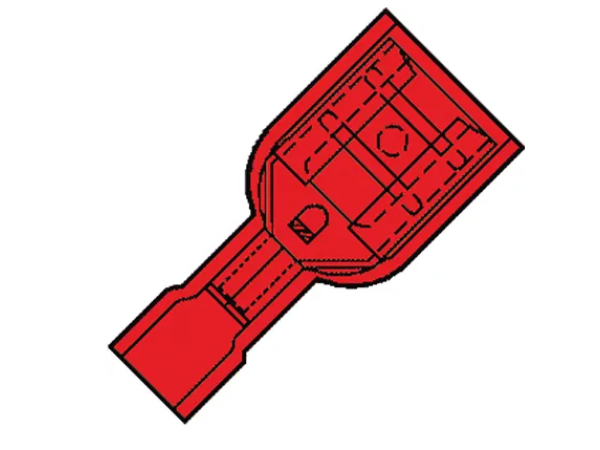 Kabelschoen 0.5-1,5mm2 rood vlakstekerhuls geïsoleerd plat 6,3 x 0,8 mm 100 stuks Kabelschoen 0.5-1,5mm2 rood vlakstekerhuls geïsoleerd plat 6,3 x 0,8 mm 100 stuks