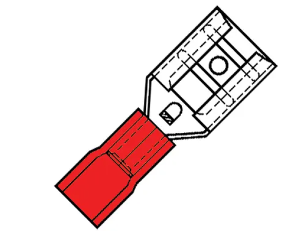Kabelschoen 0.5-1,5mm2 rood vlakstekerhuls plat 2,8 x 0,5 mm 100 stuks Kabelschoen 0.5-1,5mm2 rood vlakstekerhuls plat 2,8 x 0,5 mm 100 stuks