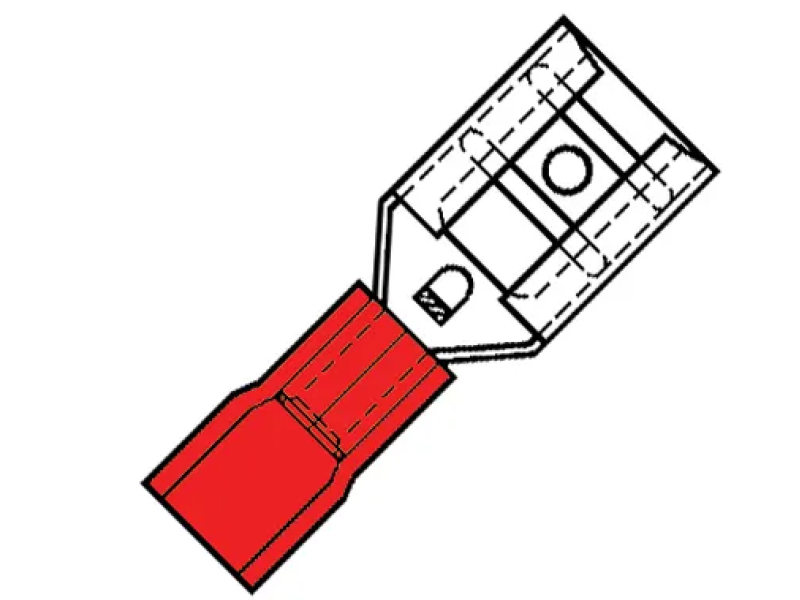 Kabelschoen 0.5-1,5mm2 rood vlakstekerhuls plat 2,8 x 0,5 mm 100 stuks Kabelschoen 0.5-1,5mm2 rood vlakstekerhuls plat 2,8 x 0,5 mm 100 stuks