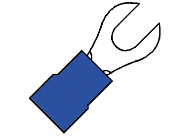 Kabelschoen 1.5-2,5mm2 blauw vork half rond M4 100 stuks Kabelschoen 1.5-2,5mm2 blauw vork half rond M4 100 stuks