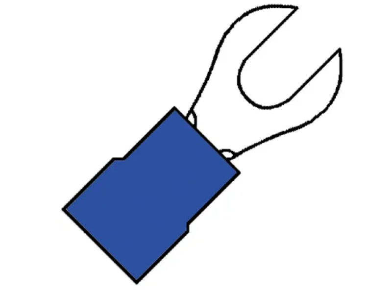 Kabelschoen 1.5-2,5mm2 blauw vork half rond M5 100 stuks Kabelschoen 1.5-2,5mm2 blauw vork half rond M5 100 stuks