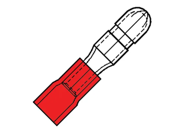 Kabelschoen 0.5-1,5mm2 rood rondsteker 100 stuks Kabelschoen 0.5-1,5mm2 rood rondsteker 100 stuks