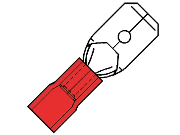Kabelschoen 0.5-1,5mm2 rood vlaksteker plat 2,8 x 0,8 mm 100 stuks Kabelschoen 0.5-1,5mm2 rood vlaksteker plat 2,8 x 0,8 mm 100 stuks