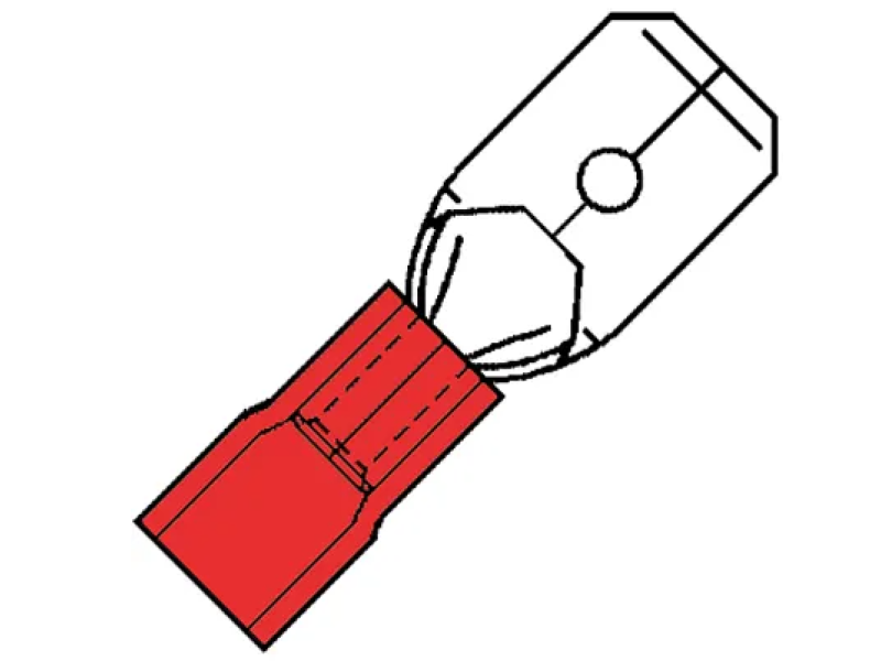 Kabelschoen 0.5-1,5mm2 rood vlaksteker plat 6,3 x 0,8 mm 100 stuks Kabelschoen 0.5-1,5mm2 rood vlaksteker plat 6,3 x 0,8 mm 100 stuks