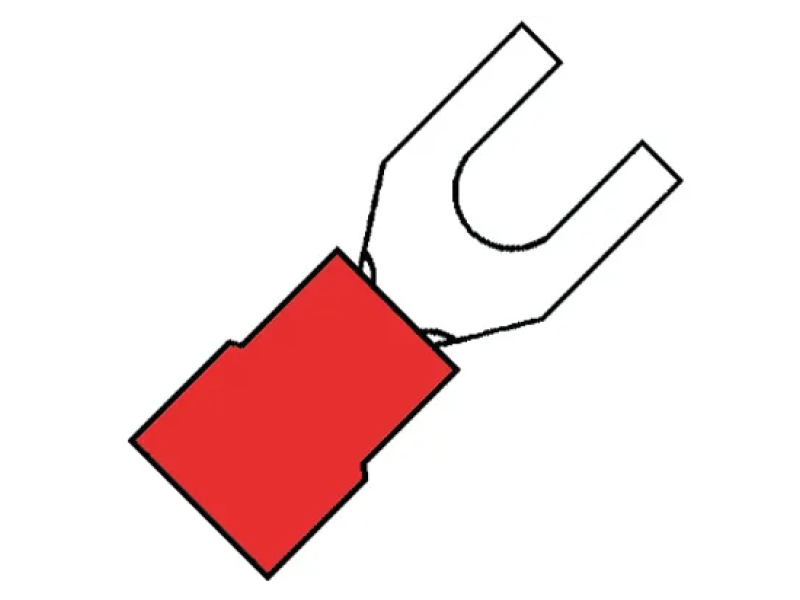 Kabelschoen 0.5-1,5mm2 rood vork M4 100 stuks Kabelschoen 0.5-1,5mm2 rood vork M4 100 stuks