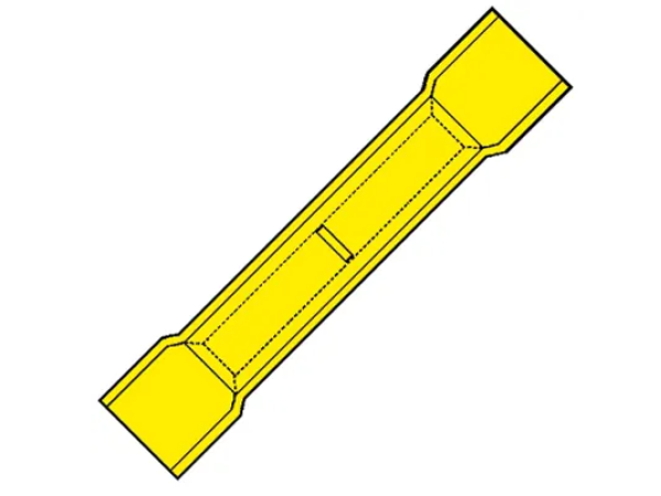 Kabelschoen 4-6mm2 geel stootverbinder 100 stuks Kabelschoen 4-6mm2 geel stootverbinder 100 stuks