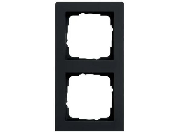 Gira E2 afdekraam 2 voudig zwart mat