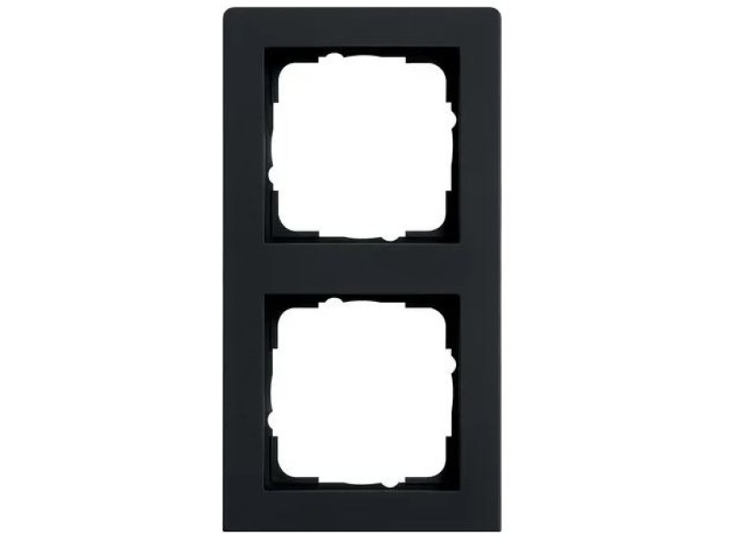 Gira E2 afdekraam 2 voudig zwart mat