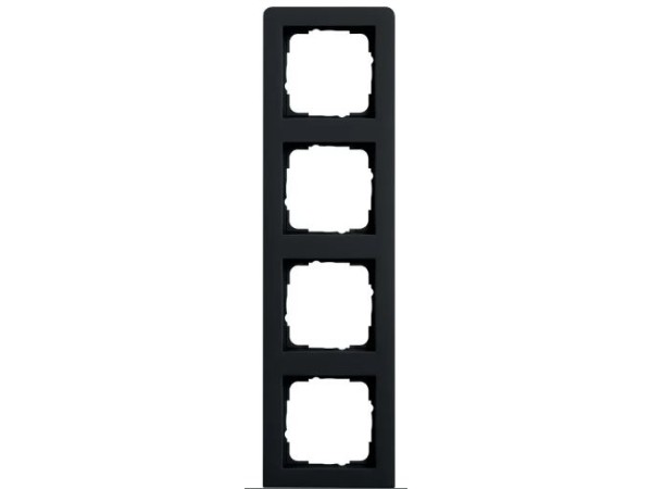Gira E2 afdekraam 4 voudig zwart mat