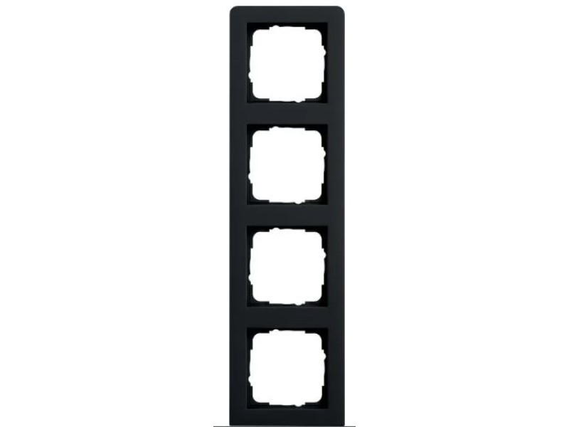 Gira E2 afdekraam 4 voudig zwart mat