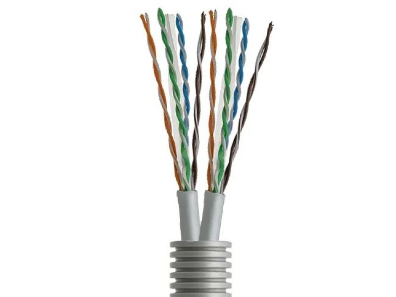 Voorbedrade 16mm flexbuis 2XUTP CAT6 Dca 100mtr 