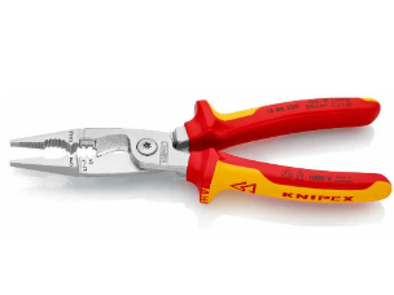 Installatietang 1000V 200mm multifunctioneel verchroomd knipex