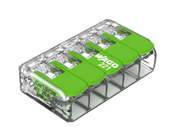 Lasklem 5 voudig soepel & massief t/m 4mm2 greenrange 25 stuks Lasklem 5 voudig soepel & massief t/m 4mm2 greenrange 25 stuks