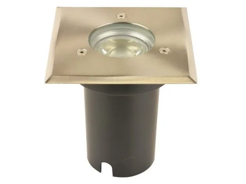 SD grondspot vierkant alu (rvs look) GU10 5W 