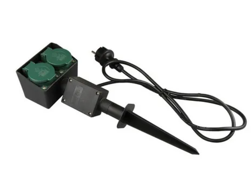 Tuinspies 2V + RA 1.5 meter 3x1.5mm² H05RN-F zwart